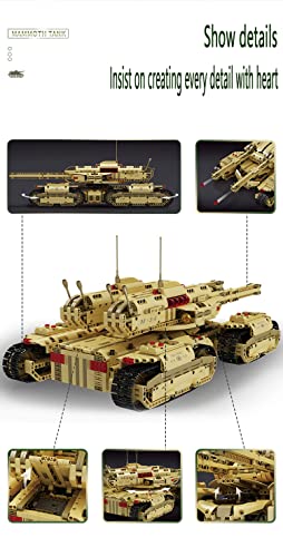 GXDHOME Tanque De Construcción De Bloques,RC Eléctrico/Control De App Military Mammoth Tank Building Model Set con Motor, Compatible con Lego Technic,3296pcs,Compatible con Lego