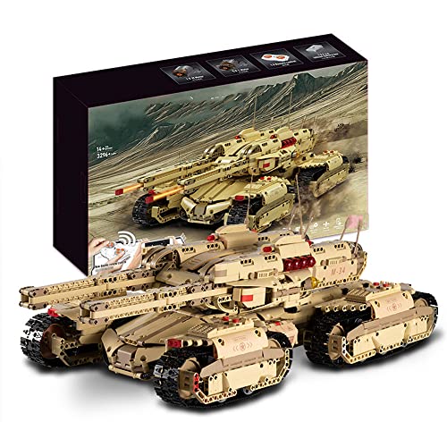 GXDHOME Tanque De Construcción De Bloques,RC Eléctrico/Control De App Military Mammoth Tank Building Model Set con Motor, Compatible con Lego Technic,3296pcs,Compatible con Lego