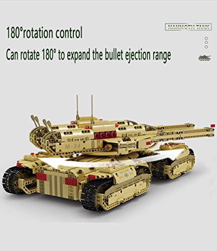 GXDHOME Tanque De Construcción De Bloques,RC Eléctrico/Control De App Military Mammoth Tank Building Model Set con Motor, Compatible con Lego Technic,3296pcs,Compatible con Lego