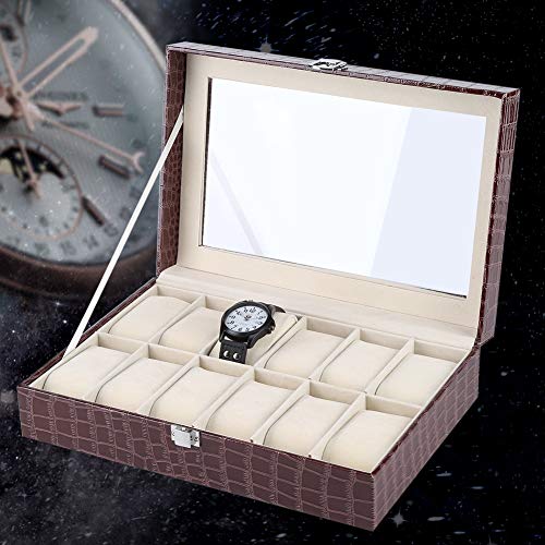 GXP 12 Caja De Reloj De Almohada Suave Caja De Joyería Organizador De Almacenamiento Caja De Caja Café