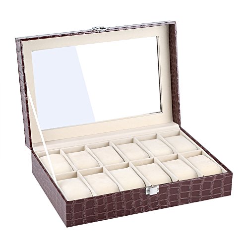 GXP 12 Caja De Reloj De Almohada Suave Caja De Joyería Organizador De Almacenamiento Caja De Caja Café