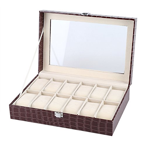 GXP 12 Caja De Reloj De Almohada Suave Caja De Joyería Organizador De Almacenamiento Caja De Caja Café