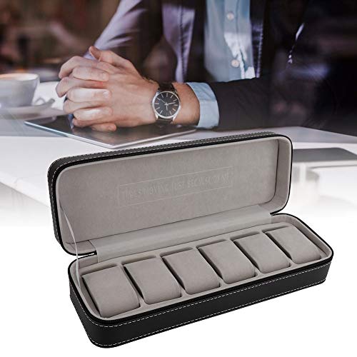 GXP 6 Slot PU Watch Watch Funda De Almacenamiento Organizador Caja De Visualización Compartimientos Separados