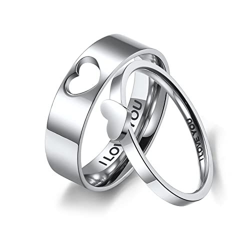 GXY&YT Anillos de amor para parejas I Love You Parejas/Amantes Eternidad Anillo de compromiso Anillo de compromiso Aniversario Boda Anillos Regalo de joyería para hombre, 9