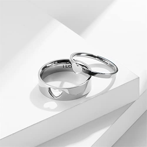 GXY&YT Anillos de amor para parejas I Love You Parejas/Amantes Eternidad Anillo de compromiso Anillo de compromiso Aniversario Boda Anillos Regalo de joyería para hombre, 9