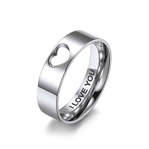 GXY&YT Anillos de amor para parejas I Love You Parejas/Amantes Eternidad Anillo de compromiso Anillo de compromiso Aniversario Boda Anillos Regalo de joyería para hombre, 9