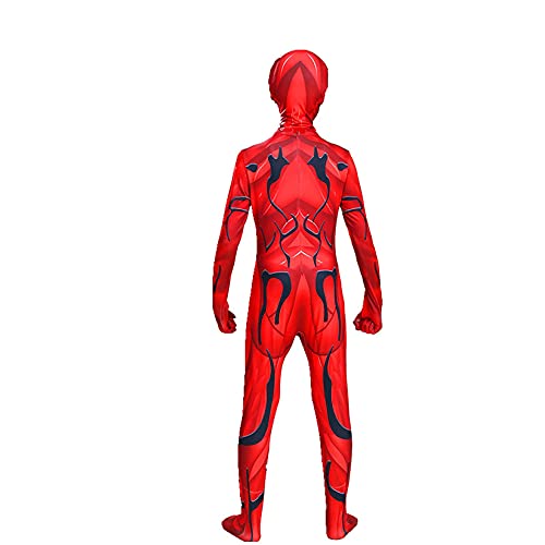 HAARUN Carnage Venom Disfraz para NiñO Disfraz de Halloween Cosplay Catsuit,Rojo -105~115cm