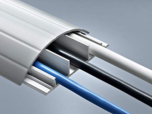 Habengut - Guía de Cable para Suelo (PVC, para 3 Cables, 7,5 cm de Ancho, 1 m de Largo), Color Gris
