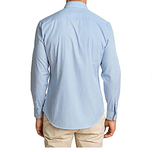 Hackett London Fine Bengal Stripe Camisa, Azul y Blanco, XL para Hombre
