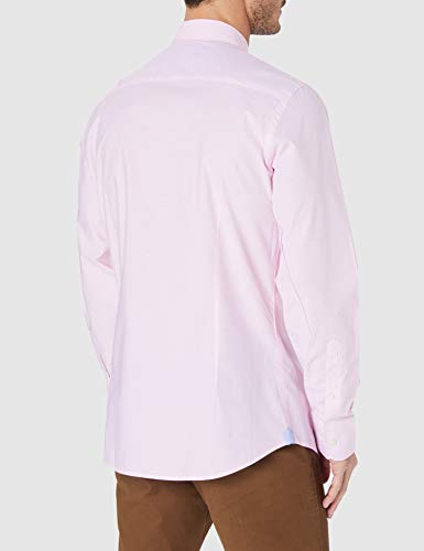 Hackett London Mini Gingham Camisa, 3aepink/Blanco, M para Hombre