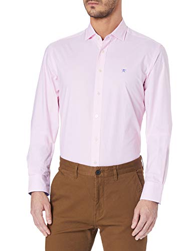 Hackett London Mini Gingham Camisa, 3aepink/Blanco, M para Hombre