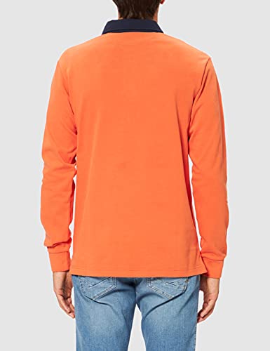 Hackett London Rugby clásico Camisa, 135 Naranja, L para Hombre