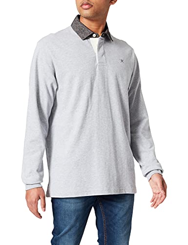 Hackett London Rugby Refined Camisa, 933grey Marl, L para Hombre