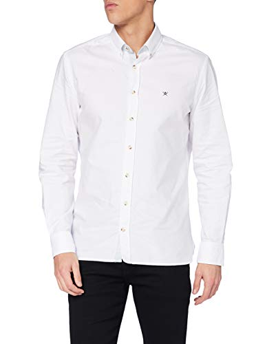 Hackett London White Heavy OX MT Camisa, Azul Oscuro/Multicolor, M para Hombre