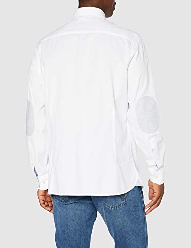 Hackett London White Text MT Camisa, 800 Blanco, M para Hombre