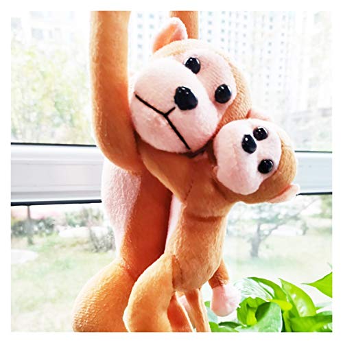 HAIBING Mono Colgante, Suave Precioso Peluche Juguetes, Brazo Largo Cola Mono Madre e Hijo Como Regalo para Niños Usado para Jardín de Infancia (Color : Yellow)