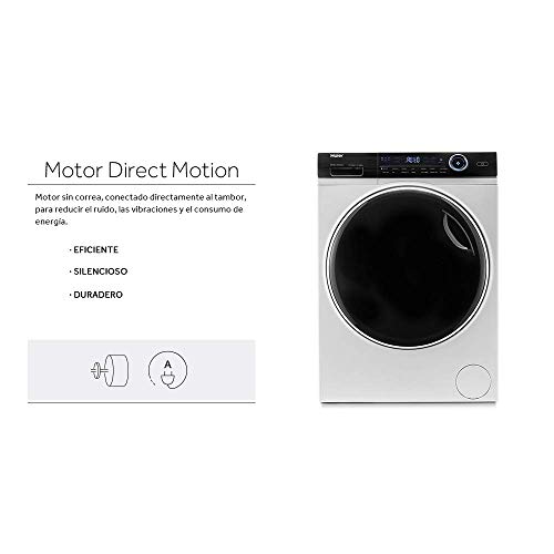 Haier I-Pro Series 7 HWD120-B14979 - Lavadora secadora, 12KG + 8KG de secado, Función Vapor I-Refresh y Antimanchas, Motor Direct Motion, Tecnología Antibacterias, 1400 RPM, 14 Programas, Clase AE