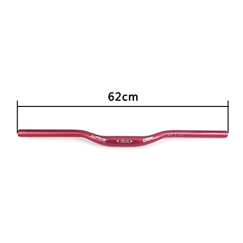 Hamimelon 31,8mm Manillar Elevado Curvo de Aleación de Aluminio para Bicicleta MTB Montaña Carretera Bici Universal (Rojo, 720mm)