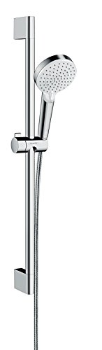 Hansgrohe 26534400 Crometta Vario set de ducha, 2 tipos de chorro, ahorro de agua, 0,65m, blanco/cromo