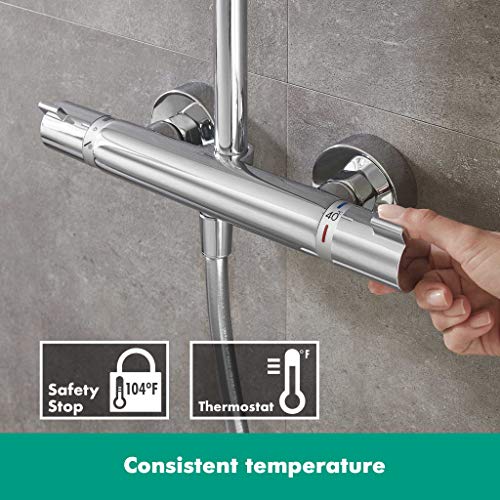 Hansgrohe 27267000 Crometta S 240 Columna de ducha, 2 tipos de chorro, cromo, 240 mm