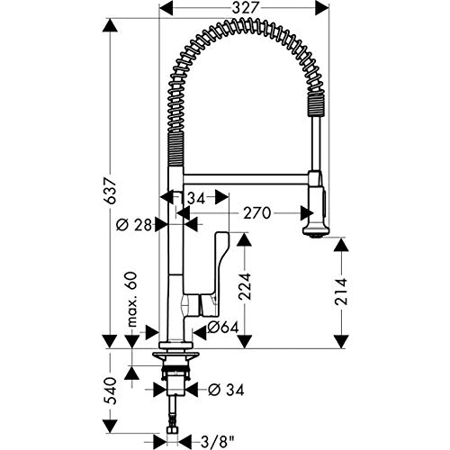 Hansgrohe AXOR CITTERIO Semi-Pro Monomando de cocina DN 15 cromado