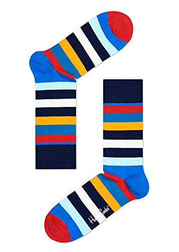 Happy Socks Big Dot Gift Box, coloridos y alegres, Calcetines para hombre y mujer, Azul-Verde-Naranja-Rojo-Blanco-Amarillo 4 pares (41-46)