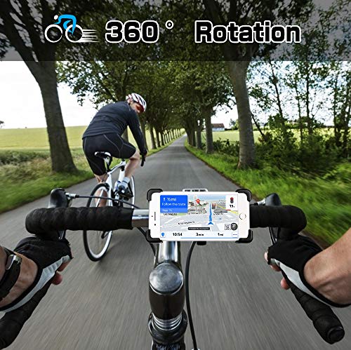 HASAGEI Soporte Movil Bici Deportiva para 4.5" -7.2" Smartphones Anti Vibración Soporte Movil para Bicicleta 360° Rotación