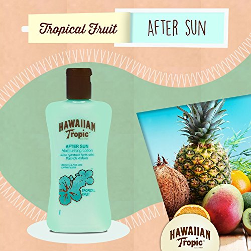 Hawaiian Tropic After Sun - Loción Hidratante para calmar la piel después de la exposición al sol, fragancia Tropical, fórmula con vitamina E y Aloe Vera, formato 200 ml