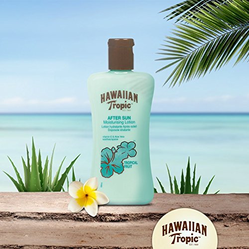 Hawaiian Tropic After Sun - Loción Hidratante para calmar la piel después de la exposición al sol, fragancia Tropical, fórmula con vitamina E y Aloe Vera, formato 200 ml