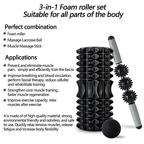 HBselect Foam Roller Rodillo Masaje Muscular Bola Masaje Rulo Masaje Rollo Masaje para Relajar Muscular Pies y Espalda Pierna Fitness