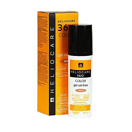 Heliocare 360º Color Gel Oil-Free SPF 50+ - Fotoprotección Avanzada con Color, Textura Ligera, Pieles Mixtas o Grasas, Acabado Mate y Tacto Seco, Beige, 50ml