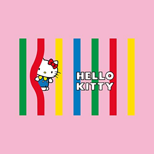 Hello Kitty Multicolor Lines - Camiseta infantil Rosa rosa claro 9-11 Años