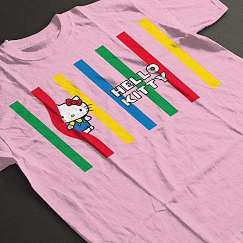 Hello Kitty Multicolor Lines - Camiseta infantil Rosa rosa claro 9-11 Años
