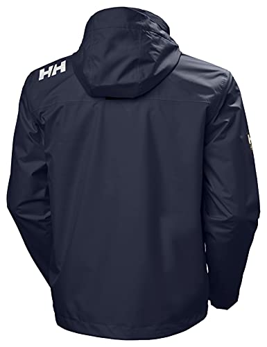 Helly Hansen Crew Hooded Midlayer - Chaqueta Impermeable, Cortavientos y Transpirable, con Forro Polar y Capucha Integrados, Hombre, Azul (597 Navy), M