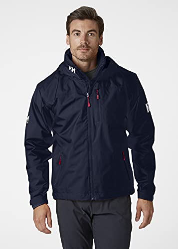 Helly Hansen Crew Hooded Midlayer - Chaqueta Impermeable, Cortavientos y Transpirable, con Forro Polar y Capucha Integrados, Hombre, Azul (597 Navy), M