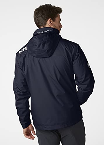 Helly Hansen Crew Hooded Midlayer - Chaqueta Impermeable, Cortavientos y Transpirable, con Forro Polar y Capucha Integrados, Hombre, Azul (597 Navy), M