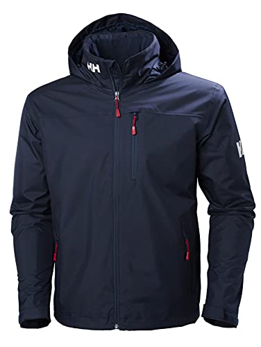 Helly Hansen Crew Hooded Midlayer - Chaqueta Impermeable, Cortavientos y Transpirable, con Forro Polar y Capucha Integrados, Hombre, Azul (597 Navy), M