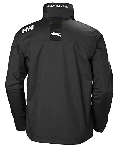 Helly Hansen Crew Hooded Midlayer - Chaqueta Impermeable, Cortavientos y Transpirable, con Forro Polar y Capucha Integrados, Hombre, Negro (990 Black), XS