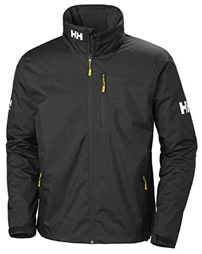 Helly Hansen Crew Hooded Midlayer - Chaqueta Impermeable, Cortavientos y Transpirable, con Forro Polar y Capucha Integrados, Hombre, Negro (990 Black), XS