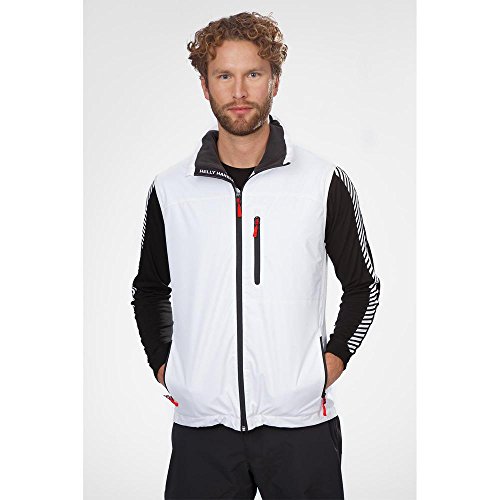 Helly Hansen Crew Vest Chaleco Marino con Forro Polar Interior para Hombres, Impermeable y diseñado para Cualquier Actividad Casual o Deportiva, Blanco, XL