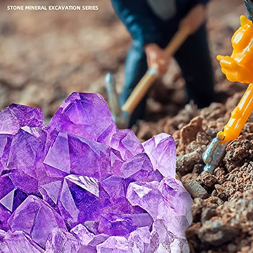 Hengqiyuan Juego De Excavación para Niños para La Extracción De Minerales De Piedra con Incrustaciones, Excavación con Martillo Y Cincel, Adecuado para Investigadores Jóvenes,Azul