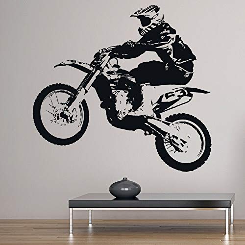 HFDHFH Earth Bike Motocicleta Pared calcomanía Salto Deportes Extremos Pegatina microscópica Dormitorio Masculino Club 74X79CM