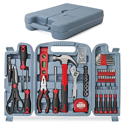 Hi-Spec Juego de Herramientas Básicas de 54 Piezas. Caja de Herramientas Manuales para el Hogar y la Oficina. Kit/Set Ideal para Reparacion, Bricolaje, y Mantenimiento. Incluye Maletin de Transporte