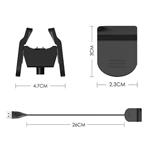 Hianjoo 2 Piezas Cargador Compatible con Xiaomi Mi Band 4, Premium Cargador de Repuesto Cable de Carga USB Accesorios el Clip del Soporte de Carga, No es Necesario Quitar la Correa del Reloj, Mejorar