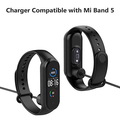 Hianjoo 2 Piezas Cargador Compatible con Xiaomi Mi Band 6 / Band 5, 50cm Cable de Carga USB Accesorios Cargador Repuesto Imán del Cable Soporte de Carga Premium Compatible con Mi Smart Band 5/6