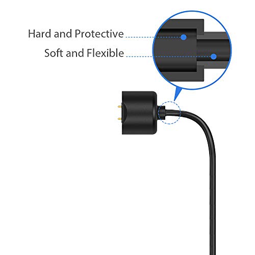 Hianjoo 2 Piezas Cargador Compatible con Xiaomi Mi Band 6 / Band 5, 50cm Cable de Carga USB Accesorios Cargador Repuesto Imán del Cable Soporte de Carga Premium Compatible con Mi Smart Band 5/6