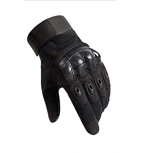 HIB guantes anticortes,guantes anticortes policiales Duro Dedo Completo Dedo Guantes de Pantalla táctil para Motocicleta Ciclismo Caza Escalada Acampar Ejercito (Negro oscuro, XL)