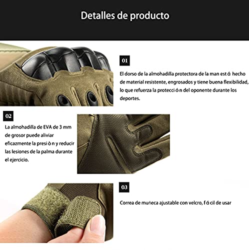 HIB guantes anticortes,guantes anticortes policiales Duro Dedo Completo Dedo Guantes de Pantalla táctil para Motocicleta Ciclismo Caza Escalada Acampar Ejercito (Negro oscuro, XL)