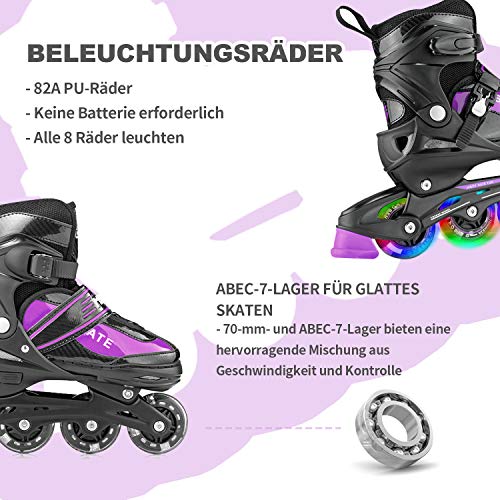 Hiboy Patines en línea Ajustables con Todas Las Ruedas iluminadas, Patines para Exteriores e Interiores, para niños, niñas y Principiantes