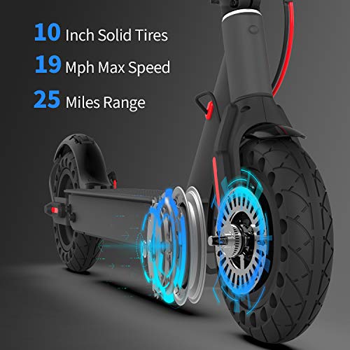 Hiboy Patinete Eléctrico S2 Pro - Neumáticos Sólidos de 10" - hasta 40 KM de Largo Alcance y 25 KM/H Patinete Eléctrico para Adultos con Doble Sistema de frenado y aplicación